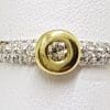 9ct Gold Diamond Engagement Bezel and Pave Set Ring
