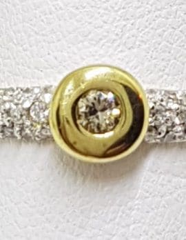 9ct Gold Diamond Engagement Bezel and Pave Set Ring