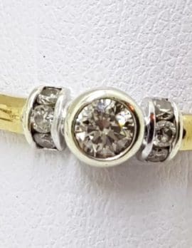 18ct Gold Diamond Engagement Bezel Set Ring