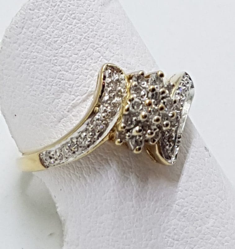 9ct Yellow Gold Diamond Cluster Ring