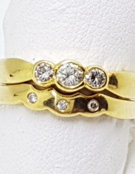 18ct Yellow Gold Diamond Engagement & Wedding Ring Set