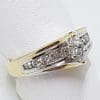 18ct Yellow and White Gold Diamond Engagement Ring - Marquis and Round Cut