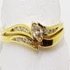 18ct Yellow Gold Marquis and Chanel Set Diamond Engagement and Wedding Ring Set