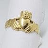 9ct Yellow Gold Claddagh Ring - Heart, Hands & Crown