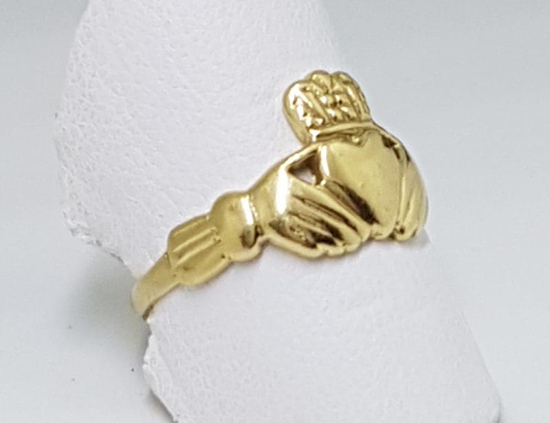 9ct Yellow Gold Claddagh Ring - Heart, Hands & Crown