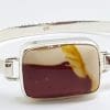 Sterling Silver Heavy Bangle with Rectangular Mookaite