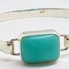 Sterling Silver Heavy Bangle with Rectangular Amazonite
