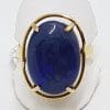 9ct Gold Large Oval Blue Opal Ring