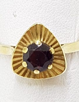 9ct Yellow Gold Triangular Garnet Ring