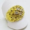18ct Yellow and White Gold Cubic Zirconia Bulky Ring