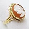 9ct Yellow Gold Oval Cameo Ring