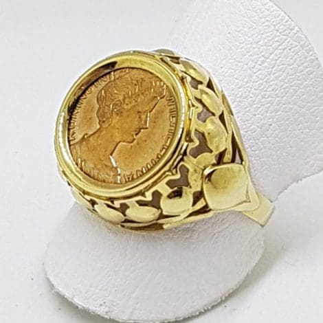 8ct Yellow Gold Ornate Coin Ring