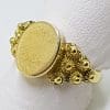 18ct Yellow Gold Ornate Oval Signet Ring