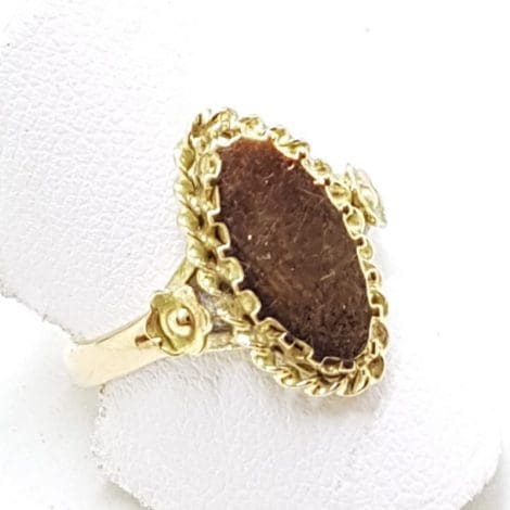 9ct Yellow Gold Marquis Shape Signet Ring