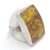 Sterling Silver Large Rectangular Natural Amber Ring