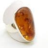 Sterling Silver Chunky Natural Amber Ring
