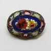 Oval Mosaic Floral Brooch