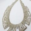 Silver Plated Large Rhinestone Necklace