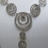 Silver Plated Swarovski Crystal Drop Large Necklace