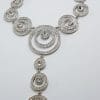 Silver Plated Swarovski Crystal Drop Large Necklace