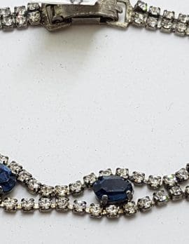 Silver Plated Rhinestone & Blue Bracelet