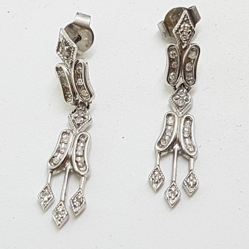 20200420_192830 9ct White Gold Ornate Diamond Drop Earrings