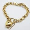 9ct Gold Heavy Belcher Link Padlock Bracelet