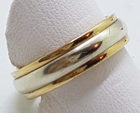 9ct Yellow and White Gold Wedding Band Ring
