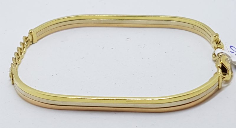 9ct Yellow, White and Rose Gold - Three Tone - Bangle / Bracelet