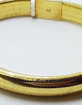 14ct Yellow Gold Weaved Bangle - Wide
