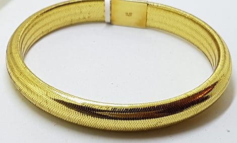 14ct Yellow Gold Weaved Bangle - Wide