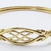 9ct Yellow Gold Patterned Oval Bangle