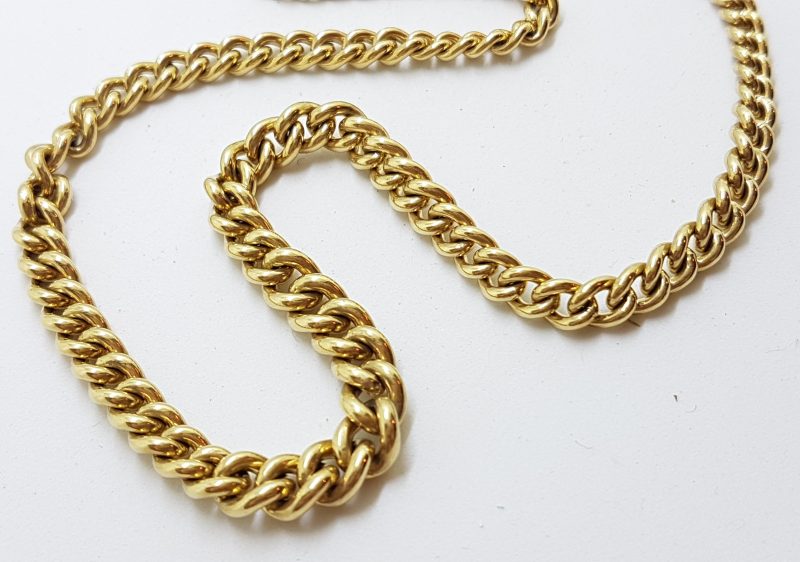 9ct Yellow Gold Curb Link Graduated Chain / Necklace