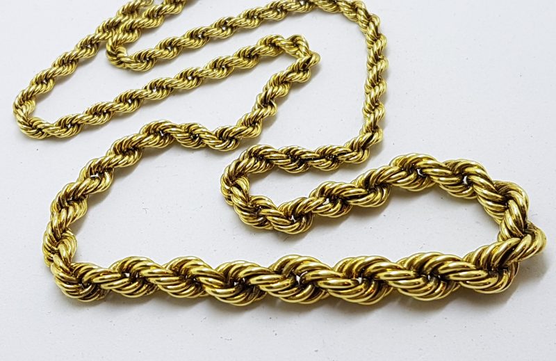 * SOLD * 14ct Yellow Gold Graduated Thick Rope Twist Necklace / Chain