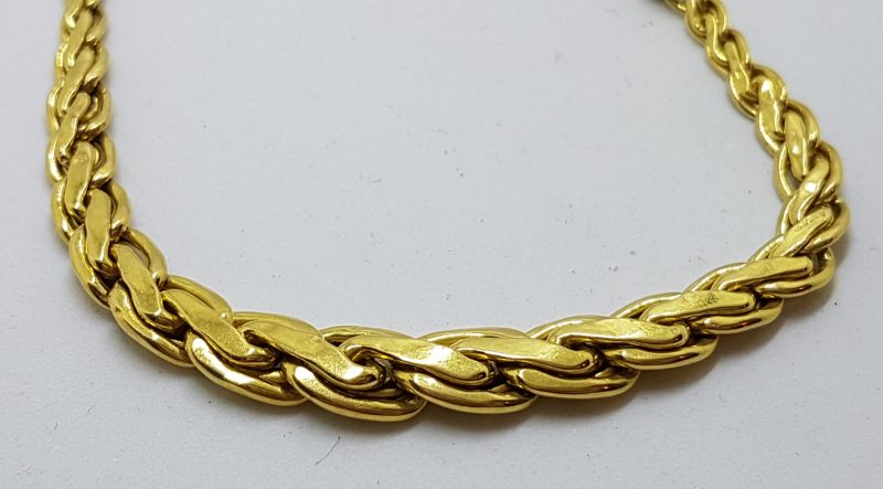 9ct Yellow Gold Graduated Thick Link Necklace / Chain