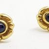 9ct Yellow Gold Cabochon Cut Sapphires Oval Stud Earrings