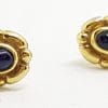 9ct Yellow Gold Cabochon Cut Sapphires Oval Stud Earrings