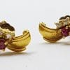 18ct Yellow Gold Ruby & Diamond Stud Earrings