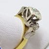 18ct Yellow Gold & Platinum High Set Diamond Ring