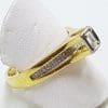 18ct Yellow Gold & Platinum High Set Baguette Diamond Ring