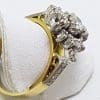 18ct Yellow Gold & Platinum Large Cluster Diamond Ring