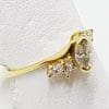 18ct Yellow Gold Marquis and Round Diamond Cluster Ring