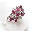 18ct White Gold Ruby and Diamond Large Cluster Ring