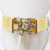 18ct Yellow Gold & Platinum Diamond Cluster Engagement Ring