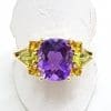 10ct Yellow Gold Stunning Amethyst, Peridot and Citrine Cluster Ring