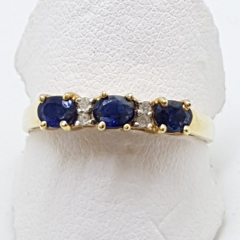 10ct Yellow Gold Natural Sapphire and Diamond Eternity Ring