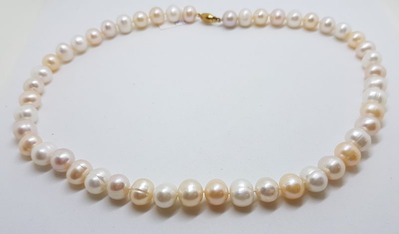 9ct Yellow Gold Clasp on Multi-Colour Pearl Necklace / Chain