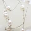 Sterling Silver and South Sea Pearl Long Chain Necklace