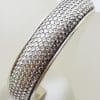Sterling Silver Snake Skin Patterned Cuff Bangle - Solid