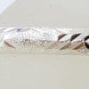 Sterling Silver Stardust Patterned Hinged Bangle - Hollow